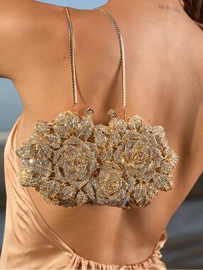 Verano Hill Cecilia Rose Clutch Bag Purse Gold